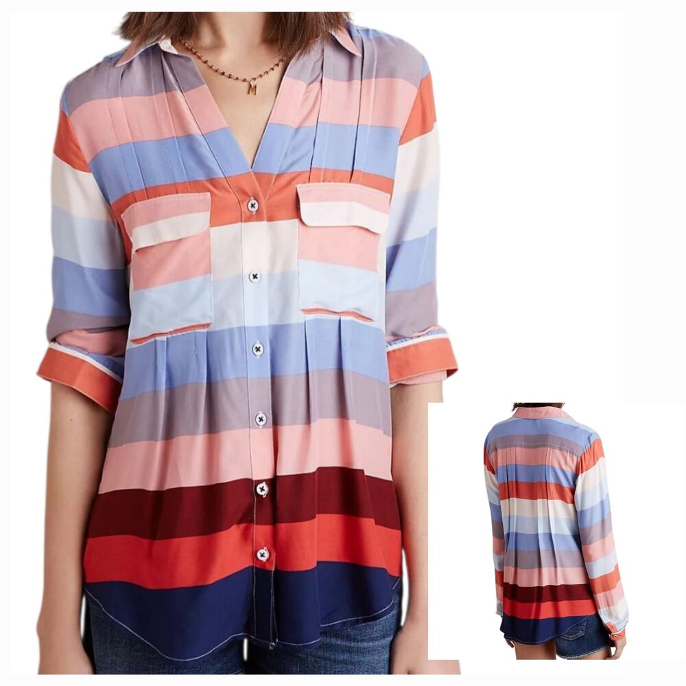 Maeve Anthropologie Wynwood Button Down Size 4